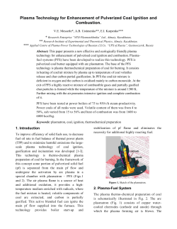 Plasma Technology for Enhancement of Pulverized Coal Ignition and Combustion