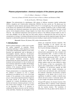 Plasma polymerization: Chemical Analysis of the Plasma Gas Phase and of the Deposited Organic Film