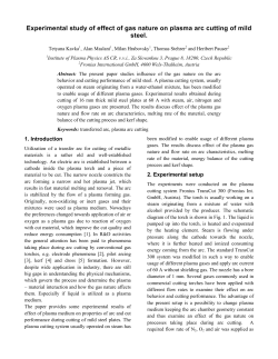 Experimental study of effect of gas nature on plasma arc cutting of mild steel