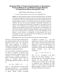 Bootstrap effect in Plasma-Assisted Ignition of atmospheric pressure Methane-Air and Methane-Oxygen Mixtures at temperature below Auto-Ignition Limit
