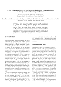 Axial light emission profi le of a parallel plate dc micro discharge in steady state and during oscillations