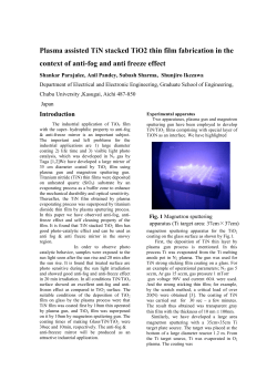 Plasma assisted TiN stacked TiO2 thin film fabrication in the context of anti-fog and anti freeze effect.