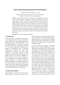 Tailor-made plasma-polymerized tetravinylsilane