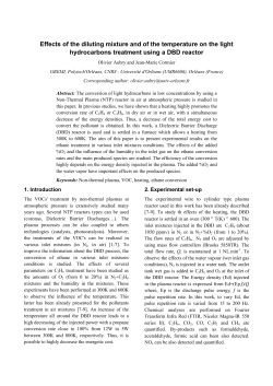 Effects of the diluting mixture and of the temperature on the light hydrocarbons treatment using a DBD reactor