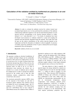 Calculation of radiation emitted by long size thermal plasmas in air and metallic vapours