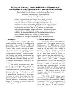 Nonthermal Plasma Synthesis and Oxidation Mechanisms of Photoluminescent Silicon Nanocrystals from Silicon Tetrachloride