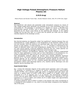 High Voltage Pulsed Atmospheric Pressure Helium Plasma Jet