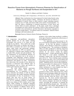 Reactive Fluxes from Atmospheric Pressure Plasmas for Deactivation of Bacteria on Rough Surfaces and Suspended in Air*