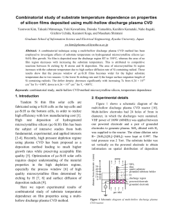 Combinatorial study of substrate temperature dependence on properties of silicon films deposited using multi-hollow discharge plasma CVD