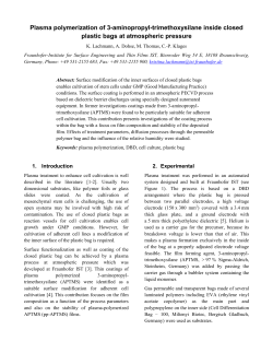 Plasma polymerization of 3-aminopropyl-trimethoxysilane inside closed plastic bags at atmospheric-pressure