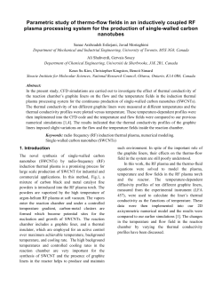 Parametric study of thermo-flow fields in an inductively coupled RF plasma processing system for the production of single-walled carbon nanotubes