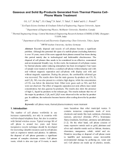 Gaseous by-products from thermal plasma treatment of cell-phone waste