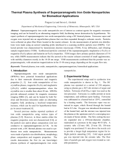Thermal plasma synthesis of superparamagnetic iron oxide nanoparticles for biomedical applications