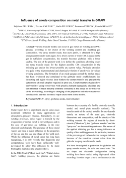 Influence of anode composition on metal transfer in GMAW
