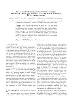 Space resolved density measurements of argon and helium metastable atoms in radio-frequency generated He-Ar micro-plasmas