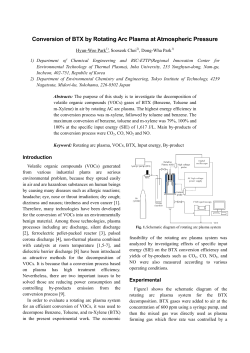 Conversion of BTX by rotating arc plasma at atmospheric pressure