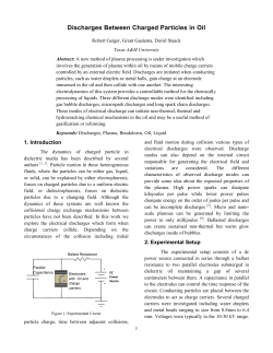 Discharges Between Charged Particles in Oil