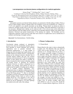 Atmospheric Pressure Non-thermal Plasma in Flexible Tubings