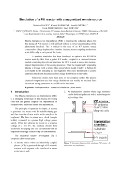 Simulation of a PIII reactor with a magnetized remote source
