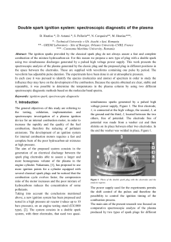 Double spark ignition system: spectroscopic diagnostic of the plasma