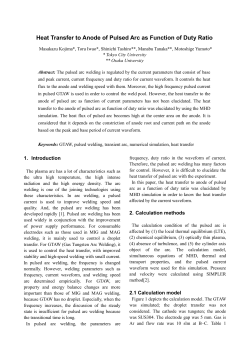 Heat Transfer to Anode of Pulsed Arc as Function of Duty Ratio