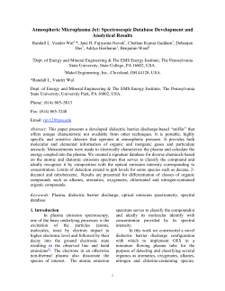 Atmospheric Microplasma Jet: Spectroscopic Database Development and Analytical Results
