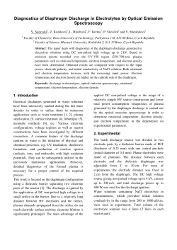 Diagnostics of Diaphragm Discharge in Electrolytes by Optical Emission Spectroscopy