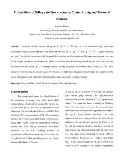 Probabilities of X-Ray satellites spectra by Coster Kronig and Shake off Process.