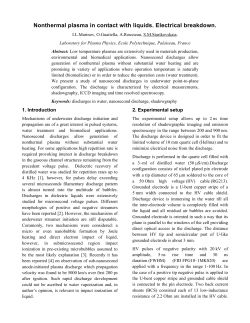 Nonthermal plasma in contact with liquids: electrical breakdown and applications