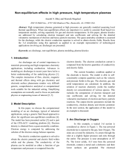 Non-equilibrium effects in high pressure high temperature plasmas