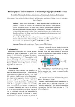 Plasma polymer clusters deposited by means of gas aggregation cluster source