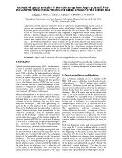 Analysis of optical emission in violet region from Argon pulsed ICP using Langmuir probe measurements and optical emission cross section data