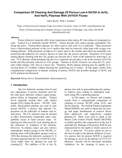 COMPARISON OF CLEANING AND DAMAGE OF POROUS LOW-k SiCOH IN Ar/O2 AND He/H2 PLASMAS WITH UV/VUV FLUXES*