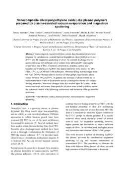 Nanocomposite silver/poly(ethylene oxide)-like plasma polymers prepared by plasma-assisted vacuum evaporation and magnetron sputtering