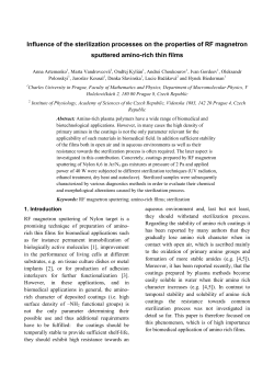 Influence of the sterilization processes on the properties of RF magnetron sputtered amino-rich thin films