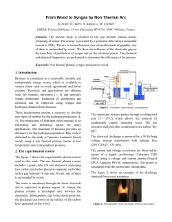 From Wood to Syngas by Non Thermal Arc