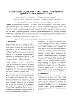 Synthesis of Carbon Nanomaterials in a Low-Temperature , Atmospheric Pressure Dielectric Barrier Discharge