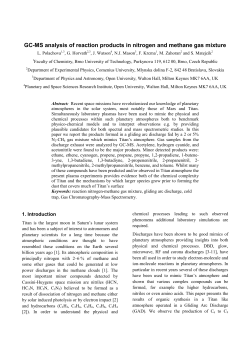 GC-MS analysis of reaction products in nitrogen and methane gas mixture