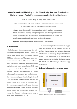 One-Dimensional Modeling on the Chemically Reactive Species in a Heli-um-Oxygen Radio-Frequency Atmospheric Glow Discharge