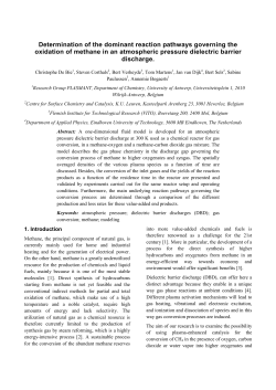 Determination of the dominant reaction pathways governing the oxidation of methane in an atmospheric pressure dielectric barrier discharge
