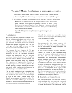 The use of CO2 as a feedstock gas in plasma gas conversion