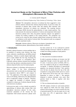Numerical Study on the Treatment of Micro Fiber Particles with Atmospheric Microwave Air Plasma