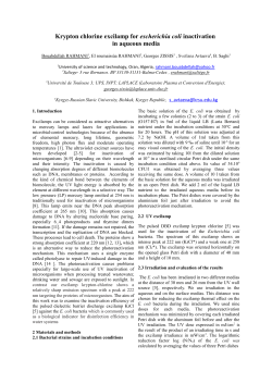 Krypton chlorine excilamp for escherichia coli inactivation in aqueous media