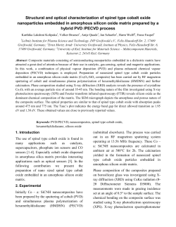 Structural and optical characterization of spinel type cobalt oxide nanoparticles embedded in amorphous silicon oxide matrix prepared by a hybrid PVD /PECVD process