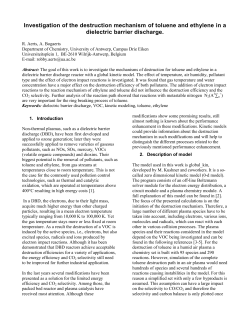 Modelling a dielectric barrier discharge reactor for the destruction of toluene