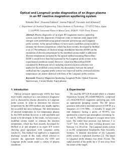 Optical and Langmuir probe diagnostics of an Argon plasma in an RF reactive magnetron sputtering system