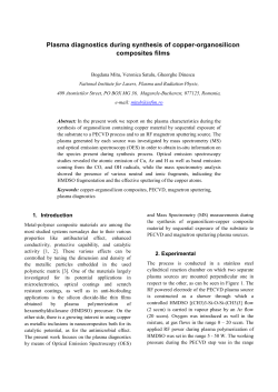 Plasma diagnostics during synthesis of cooper-organosilicon composites films