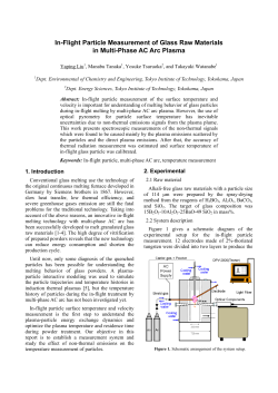 In-Flight Particle Measurement of Glass Raw Materials in Multi-Phase AC Arc Plasma