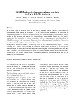HMDSO / O2 atmospheric pressure plasma chemistry leading to SiO2 film synthesis