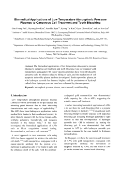 Bio-Medical Applications of Low Temperature Atmospheric Pressure Plasmas to Cancer Cell treatment, Tooth Bleaching, and Decontamination